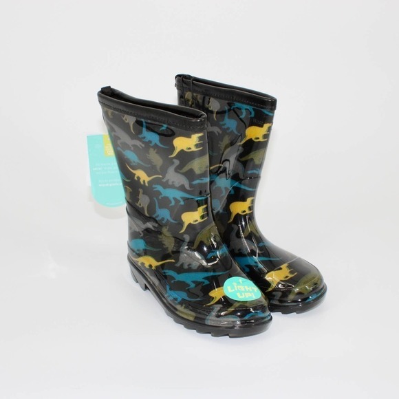 Western Chief Other - Western Chief Black Dino Dimension Light Up Rain Boot Boys Size 11 NEW